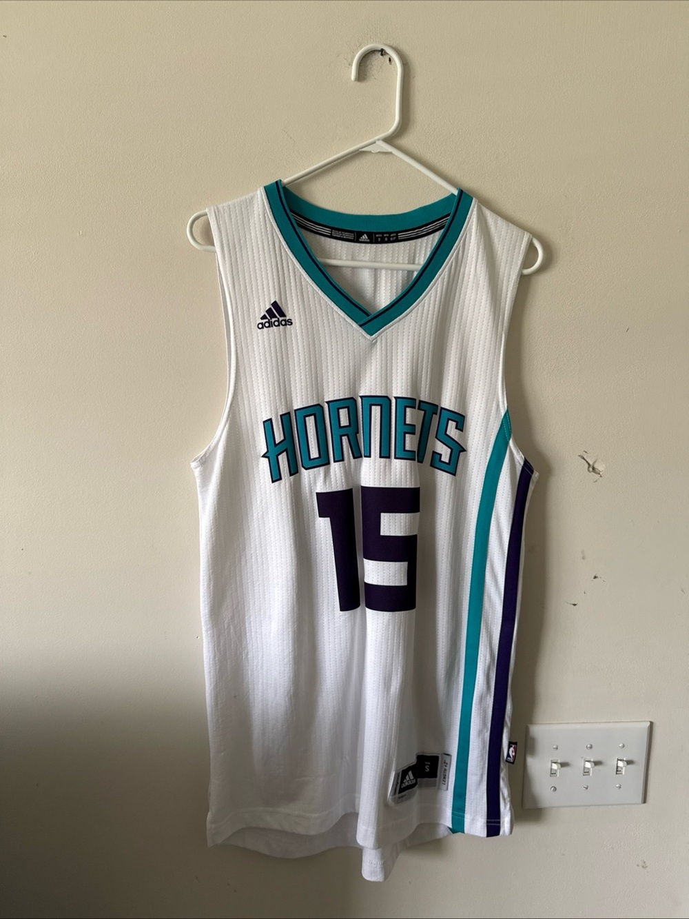 MEN’S ADIDAS KEMBA WALKER #15 CHARLOTTE HORNETS CLIMACOOL NBA JERSEY SZ S - RARE